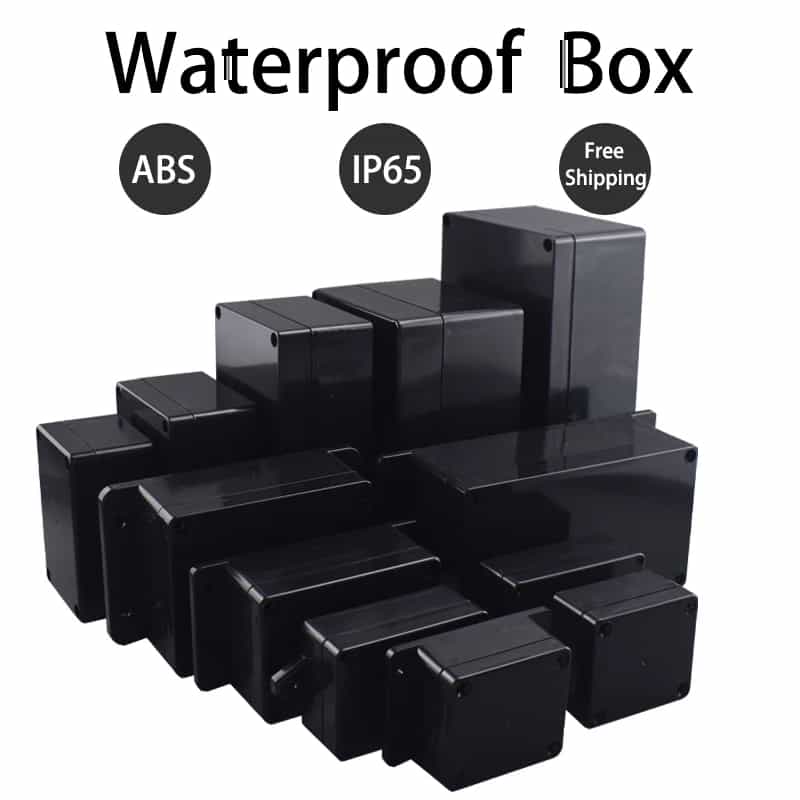 ABS Waterproof Box Housing Electronic Safe Case Plastic Boxes Black Wire Junction Box Plastic Organizer IP67 Waterproof Enclosur