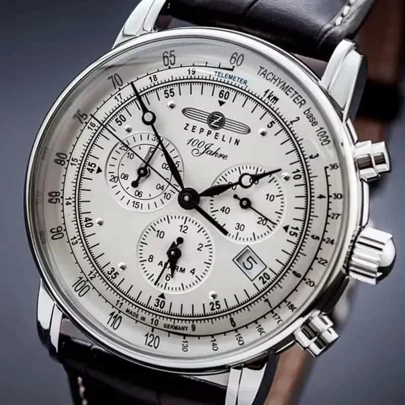 Relógio Masculino Zeppelin Airship Automático com Data, Pulseira de Couro, Moda Luxuosa, Casual para Negócios, Presente, Relógio Masculino à Prova d'Água