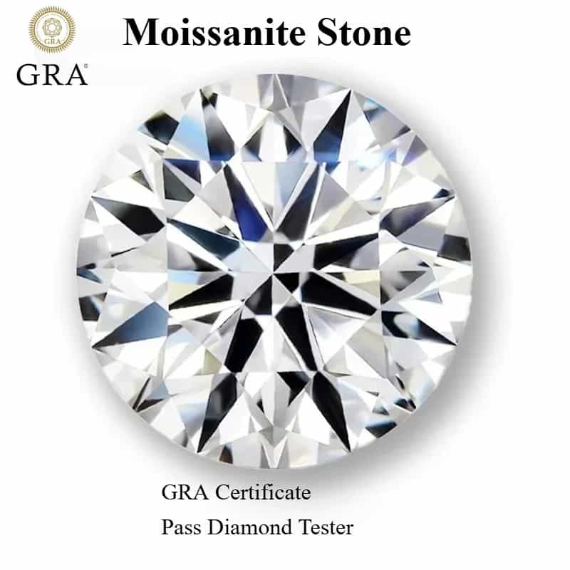 Moissanite Stone Round Cut 8 Hearts And Arrows D Color Vvs1 Wholesale Lab Grown Gemstones For Jewelry With Certificate
