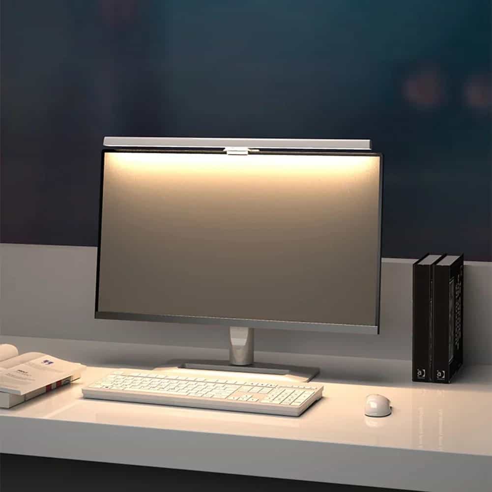 HOMEFISH 50cm Monitor-Lichtleiste USB-Schreibtischlampe Stufenlos Dimmbare Bildschirm-Hängeleuchte zum Lesen für Studium und Schreibtisch