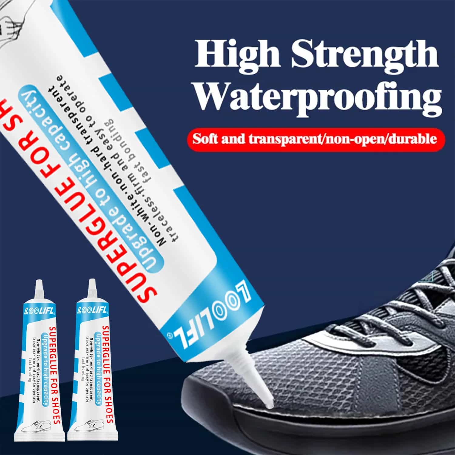 Loolifl, 60 ml starker, universeller Schuhkleber, professionelle Reparatur von Sportschuhen/Stiefeln/Lederrissen, sicher und stabil