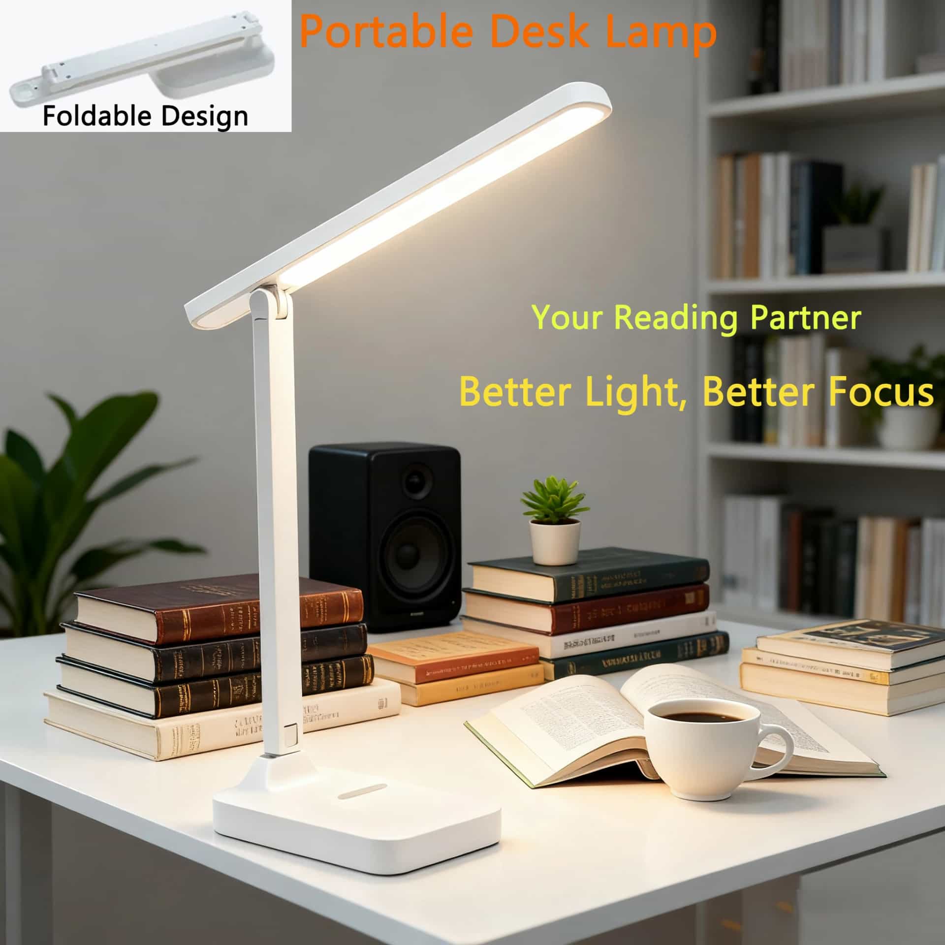 Foldable Eye Protection Desk Lamp, Supports Three-Speed Dimming, Supports USB Charging and Plug-In Two Styles, and Has Learning
