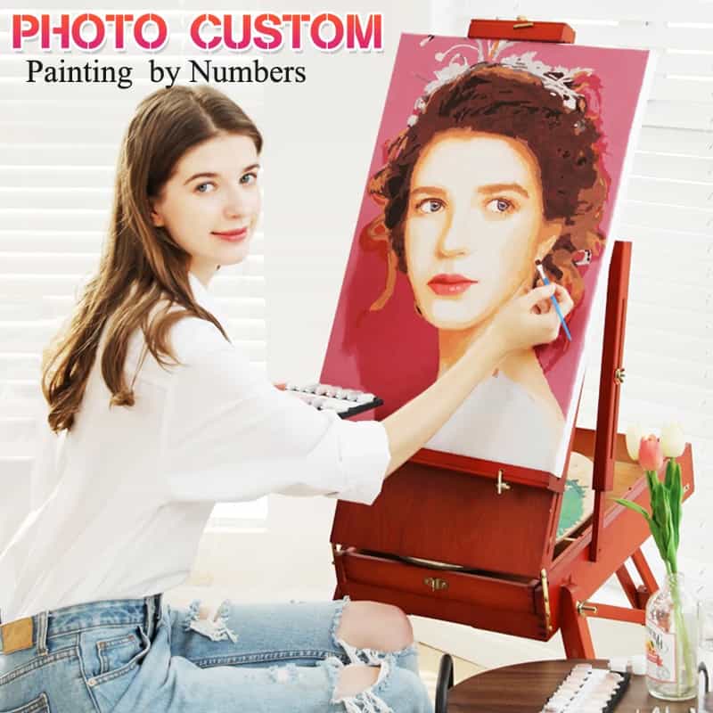 Painting By Numbers Dropshipping Personality Photo Customized DIY Picture Drawing Coloring by Numbers Acrylic Cat Adult No Frame