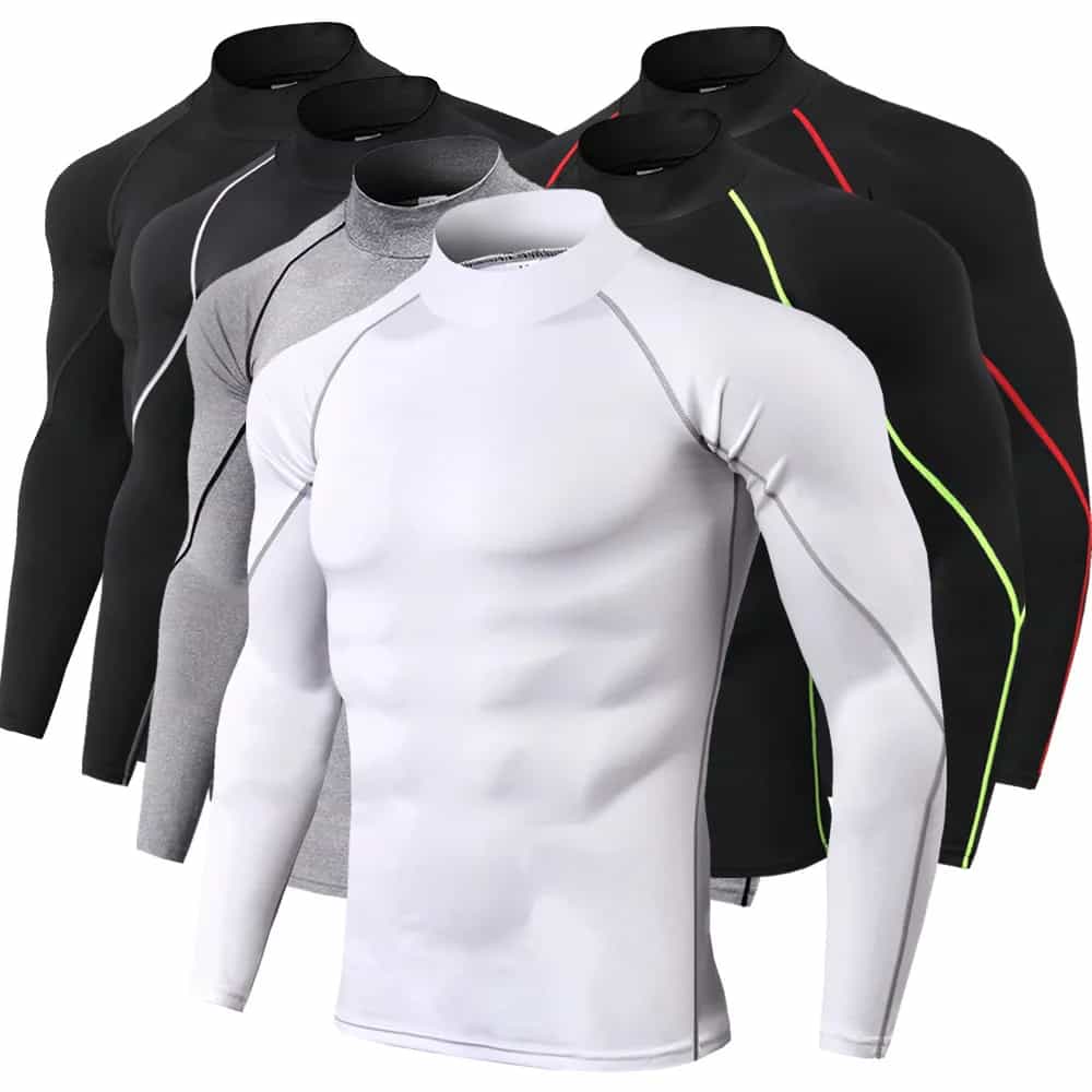 T-shirt sportiva da uomo T-shirt da corsa per bodybuilding ad asciugatura rapida T-shirt da palestra a maniche lunghe da uomo Fitness aderente Rashgard