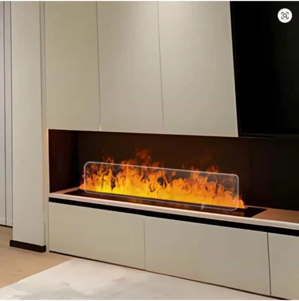 New Simulated Glass Board Sidings Flame Fireplace With Baffle Indoor Vapor Mist Electric Fireplace Eco-Friendly Humidifier