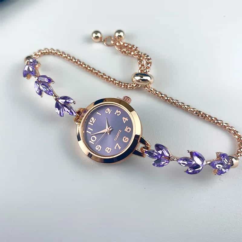 Relojes elegantes para Mujer, pulsera de lujo con diamantes de imitación, Reloj de cuarzo, Reloj para Mujer, Reloj de regalo para niñas (sin caja)