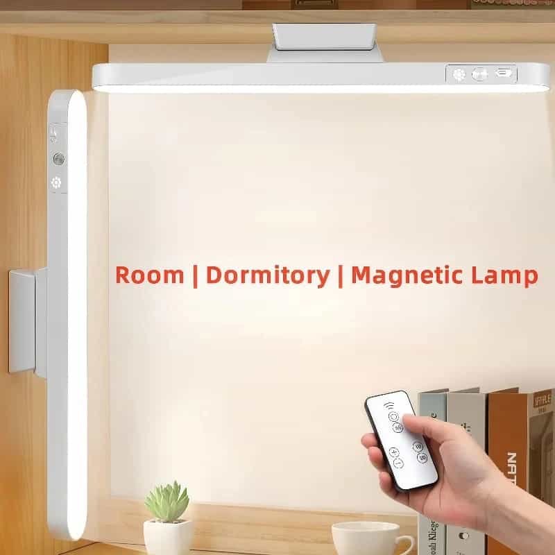 LED Table Lamp Magnetic Hanging USB Rechargeable Desk Lamp 3 Color Reading Light Dimmable Cabinet Closet Wardrobe Night Light