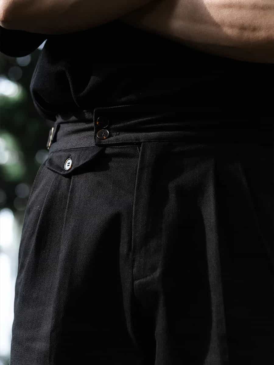 POT&CRAFTSMAN Dört Mevsim Banliyö İtalyan Vintage Napoliten Paris Düğme Rahat Pantolon Pamuk Gevşek Düz Bacak Pantolon