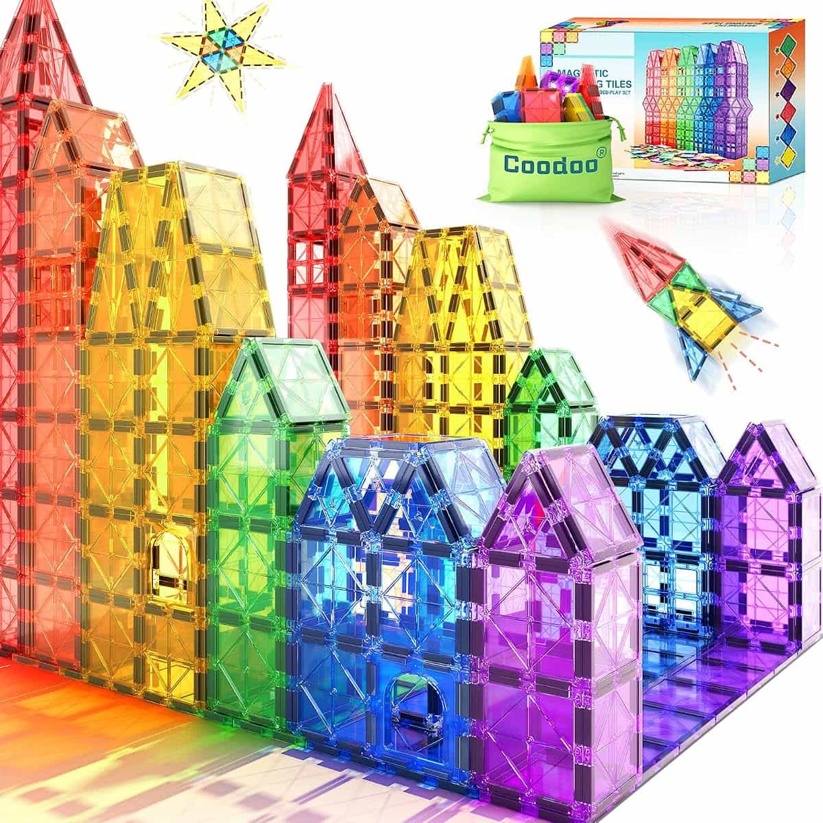 Magnetic Blocks Building Toys for Toddlers – STEM Magnet Tiles for Kids | Preschool Learning Sensory Montessori Toys for 3+ Year Old Boys and Girls – Creative Birthday & Christmas Gift Set for Kids