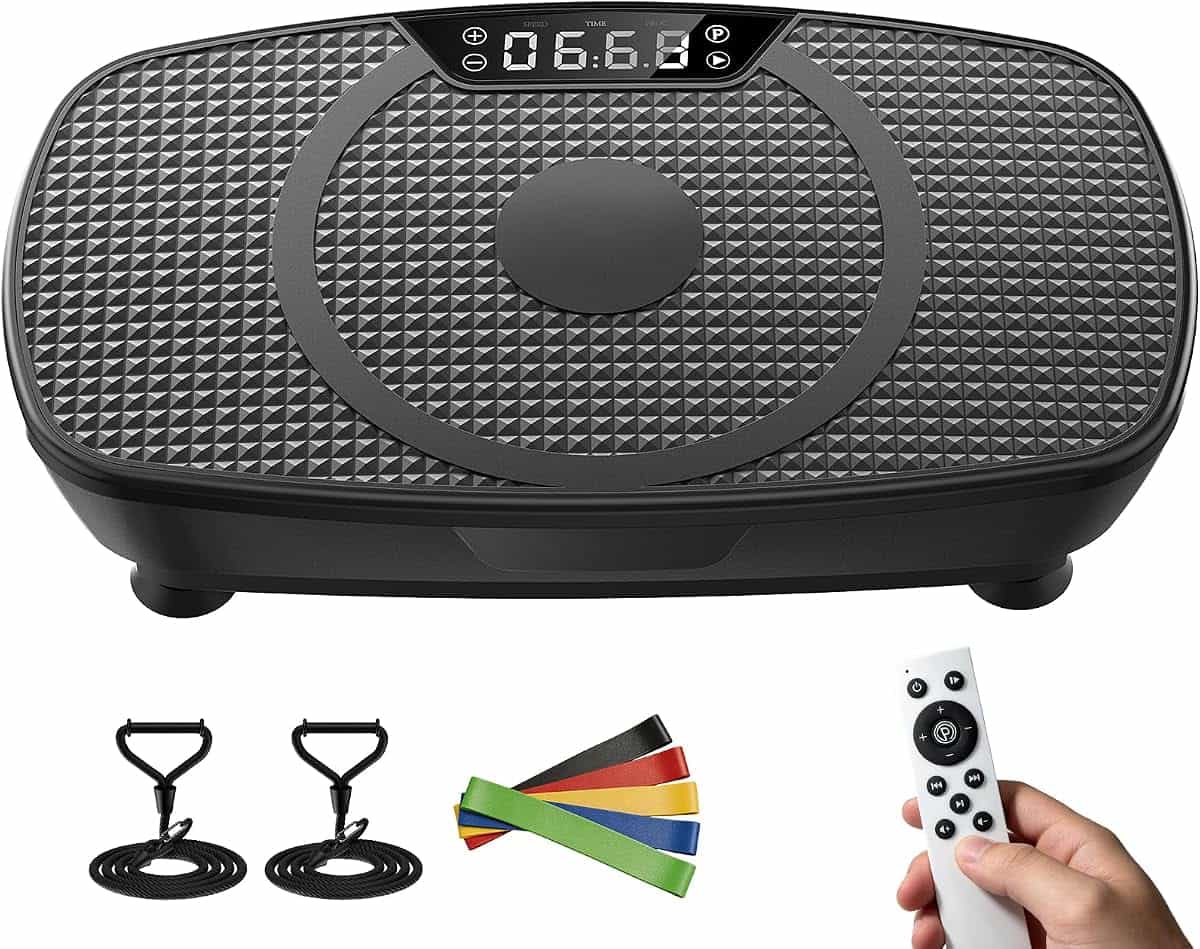 Vibration Plate Exercise Machine Shaking Shaker Vibrating Platform | 120-250 Speeds 159-204KG Capacity with Resistance Band for Lymphatic Drainage Women Fat Burning Weight Loss Fitness Equipment