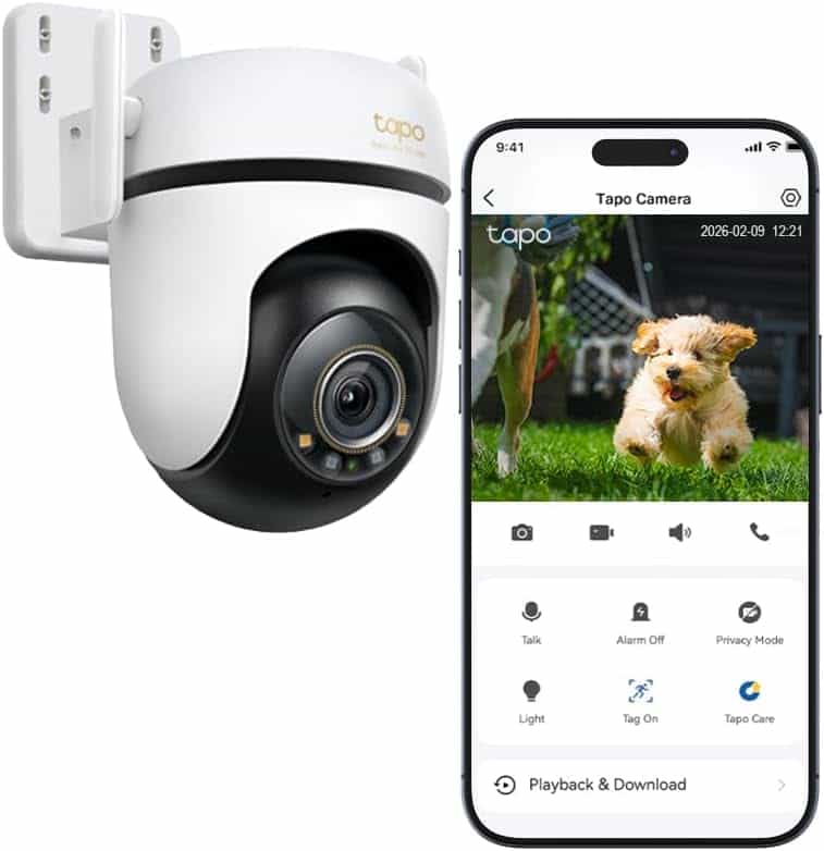 Tapo C530WS Outdoor Pan/Tilt 3K 5MP Security Cam, AI Detection, 2-Way Audio