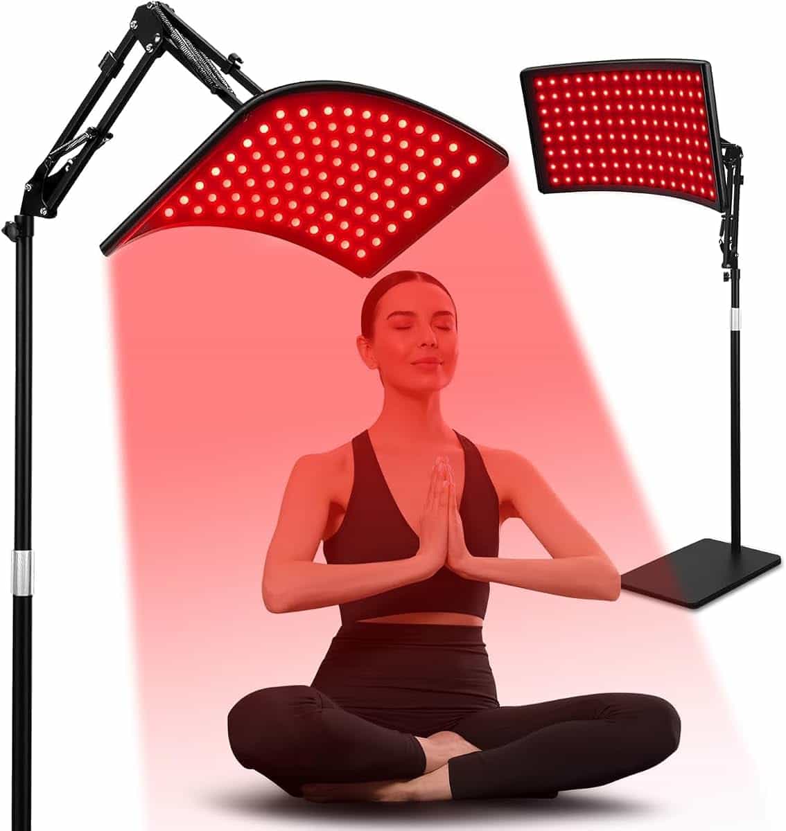 MINYIKJ Red Light Panel Near Infrared Light Device For Home Office & Gym | Curved Red Light Panel with Stand & Timer-160 LEDS light with 320 pcs 660nm red light and 160 pcs 850 nm infrared light