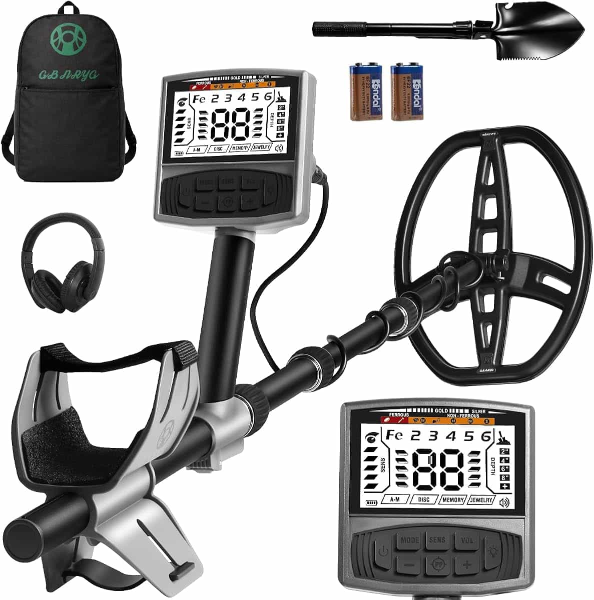Gbnryg Professional Metal Detector for Adults | 12" IP68 Waterproof Search Coil with LCD Backlight,Advanced DSP Chip&High Accuracy System for Beach/Gold Hunting