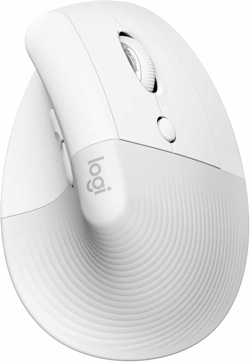 Logitech Lift para Mac Ratón Ergonómico Vertical | Inalámbrico, Bluetooth, Rueda Inteligente, 4 Botones, Compatible con macOS/iPadOS/MacBook/iMac/iPad - Blanco
