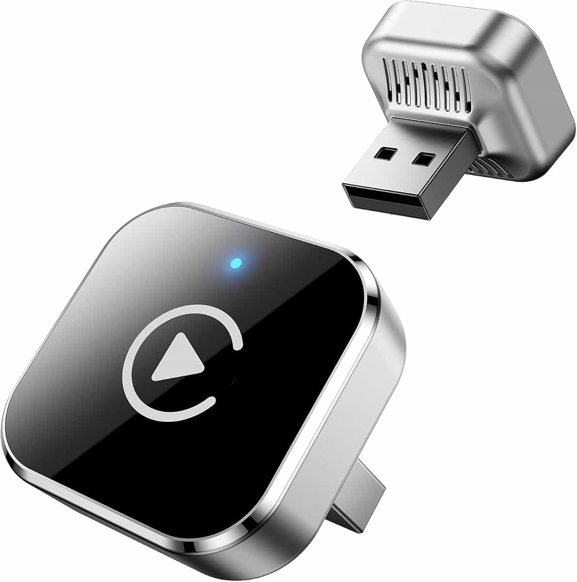 Ancvet Wireless CarPlay Adapter, Mini USB-A/USB-C Converter Plug & Play, Wired to Wireless