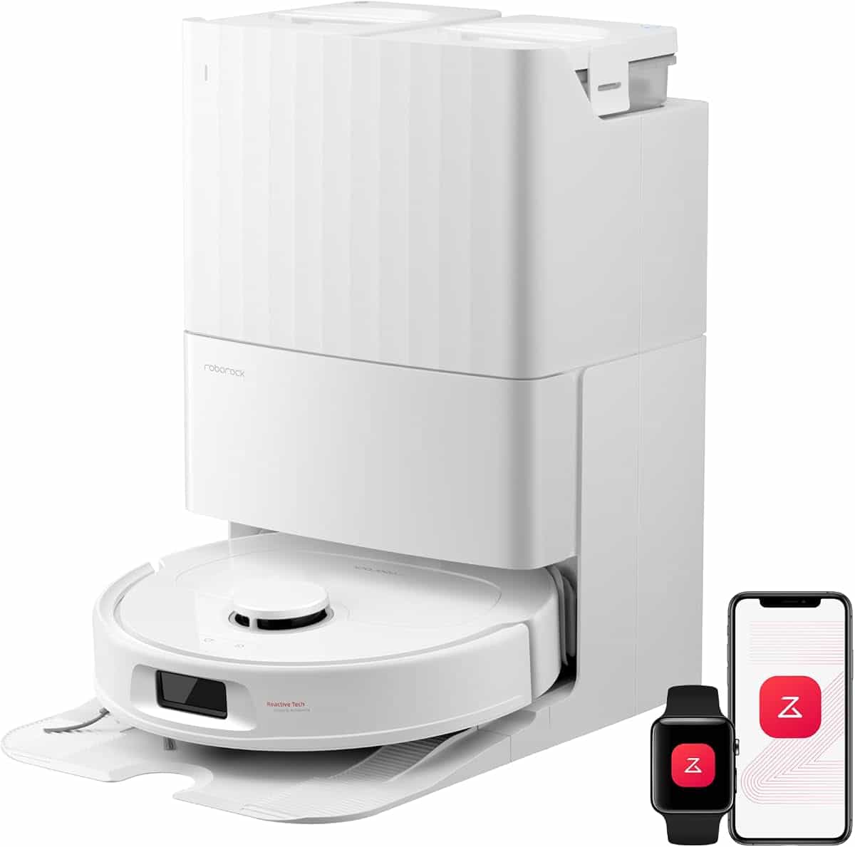 roborock Qrevo S Pro Robot Aspirateur Laveur 18500 Pa, Anti-enchevêtrements | 45 °C Séchage à l'air Chaud, 75 °C Autonettoyant à Haute Température, Évitement d'obstacles et Navigation Intelligente