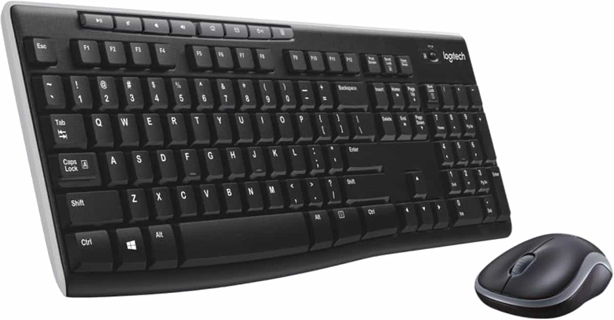 Logitech MK270 Wireless Keyboard and Mouse Combo for Windows | 2.4 GHz Wireless, Compact Mouse, 8 Multimedia Keys, 2-Year Battery, for PC/Laptop, QWERTY UK English - Black