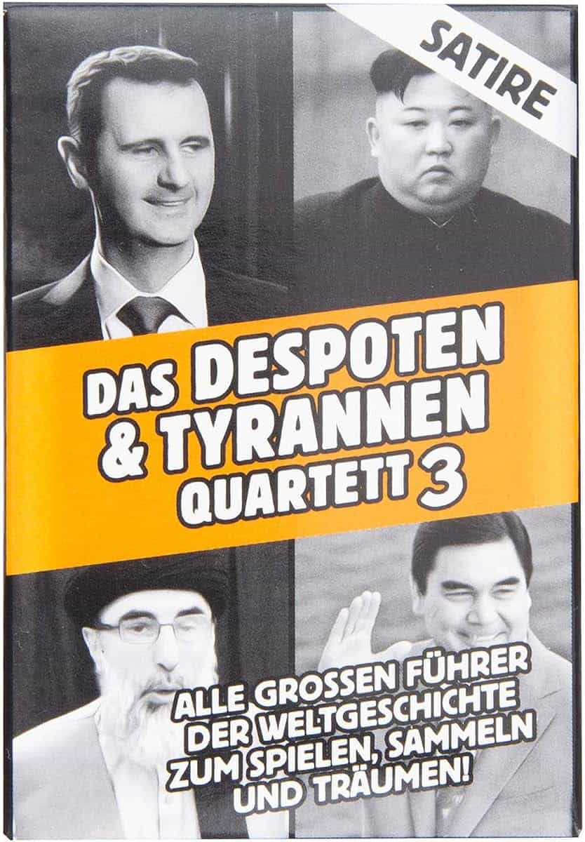 GOODS+GADGETS® Dictators Card Game - 32 Evil Leaders, 8 Categories | Orange Edition with tyrants & despots on playing cards - combinable with Brown & Red editions