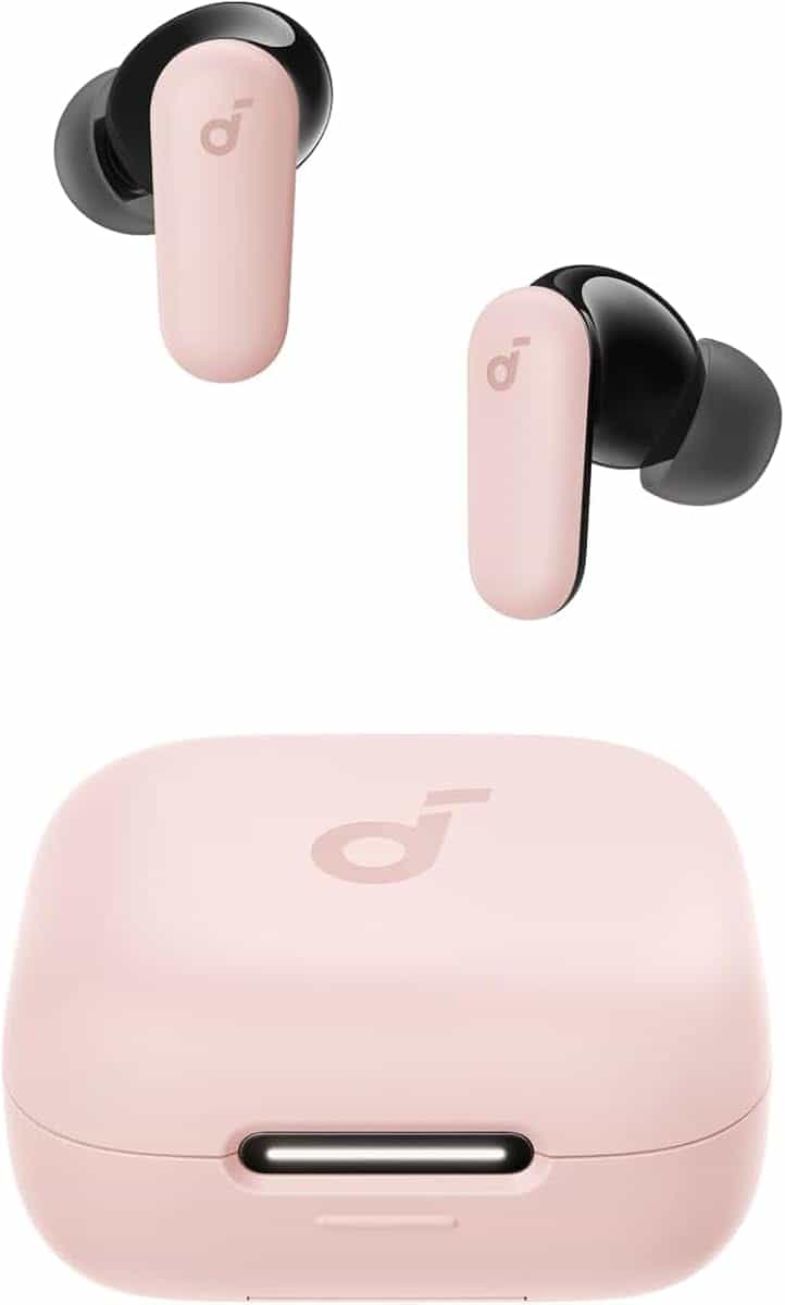 Anker soundcore P30i, Adaptive Noise Cancelling Wireless Earbuds (Pink) | Strong & Smart ANC, Big Bass, 45H Playtime, 2-in-1 Case & Phone Stand, IP54, Wireless Earbuds, Bluetooth 5.4, App Control