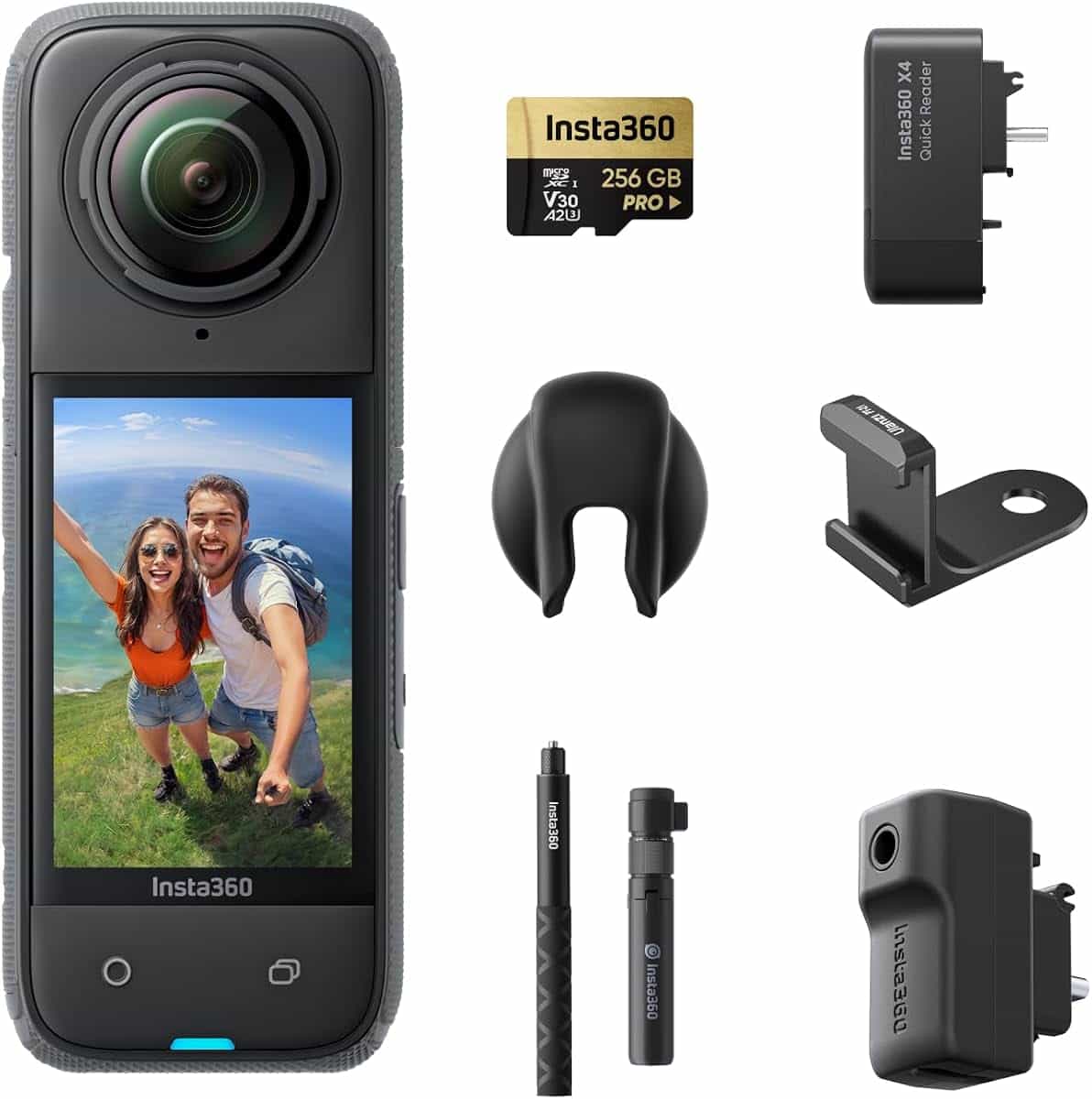 Insta360 X4 Creator Bundle - 8K 360 Waterproof Action Camera, 4K Wide Angle Video, Invisible Selfie Stick, Removable Lens Protectors, 135 Min Battery, AI Edition, Stabilization
