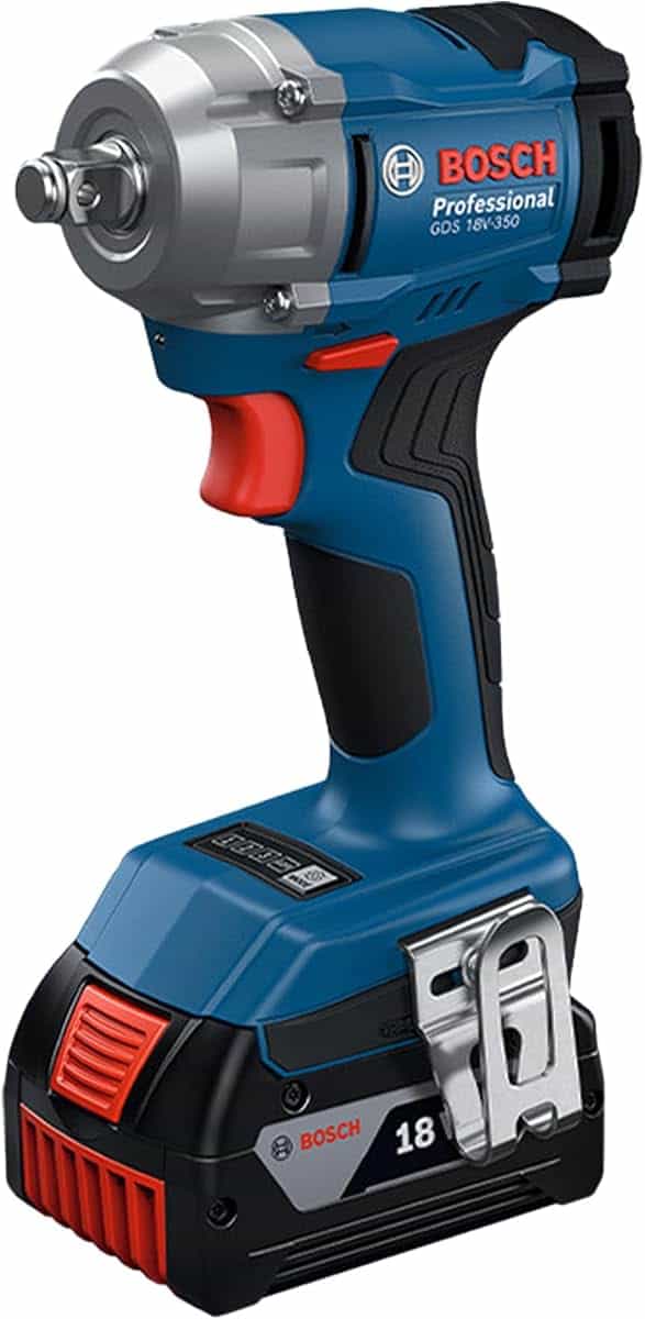 BOSCH GDS 18V-350 Cordless Impact Wrench for Car & Professional Use | Brushless Motor | 350 Nm Torque | Compact 131mm Head | Multiple Torque Settings | 1 Year Warranty
