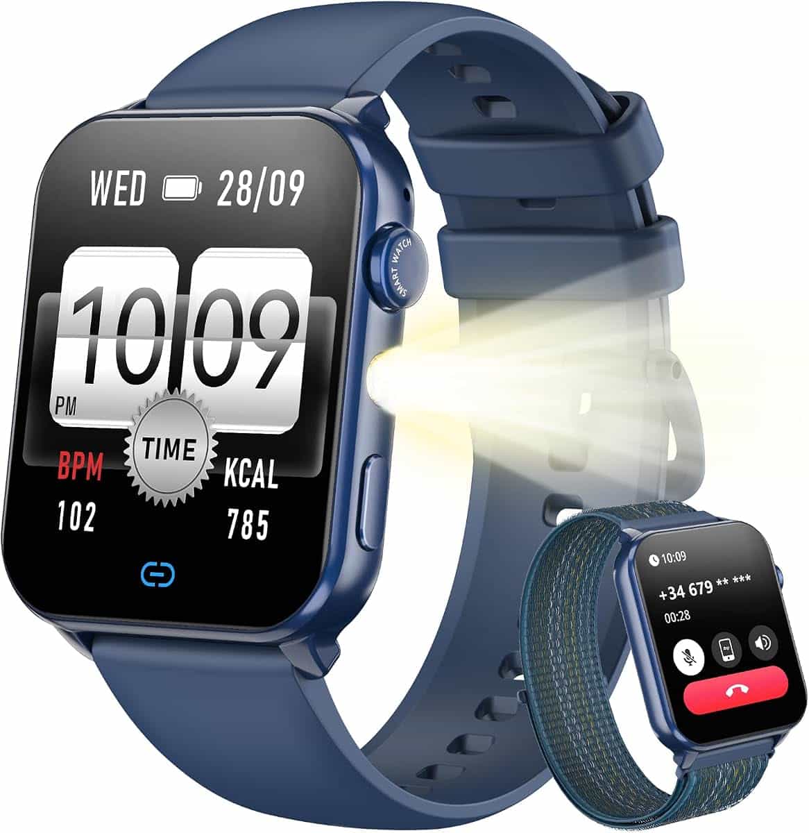 Blackview Smartwatch Uomo Donna, Effettua e Rispondi alle Chiamate,1,91'' Orologio Intelligente 100+ Modalità Sportive/Sonno/Cardiofrequenzimetro/SpO2/ Torcia per Android IOS
