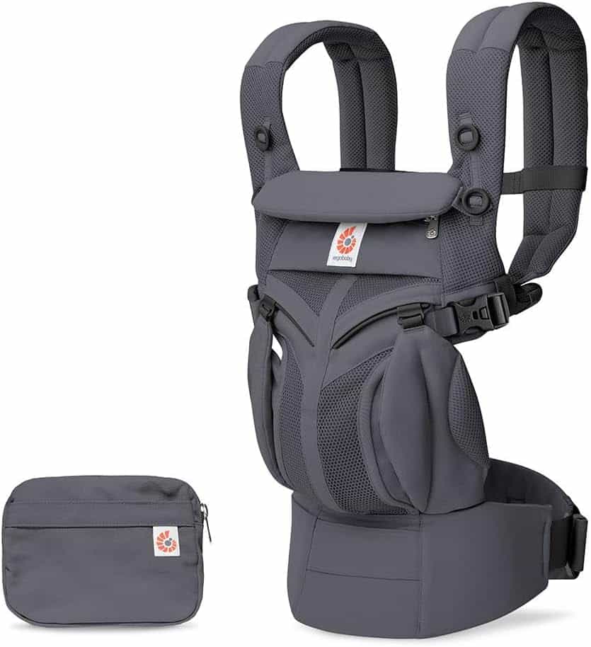 Ergobaby OMNI Classic | CREGBCS360MCHRGRY Newborn, Up to 48 Months, 45.0 lbs (20.4 kg), Mesh, 4-Way Carrier, Support, Baby Carrier, For Babies, Kids,