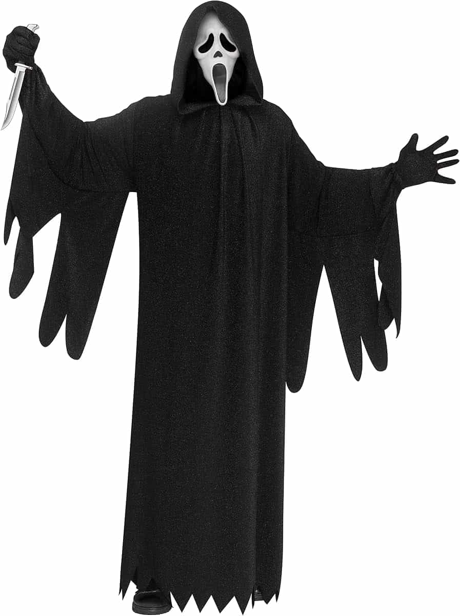Fun World Disfraz de adulto con licencia oficial del 25 aniversario, diseño de cara fantasma, talla única estándar