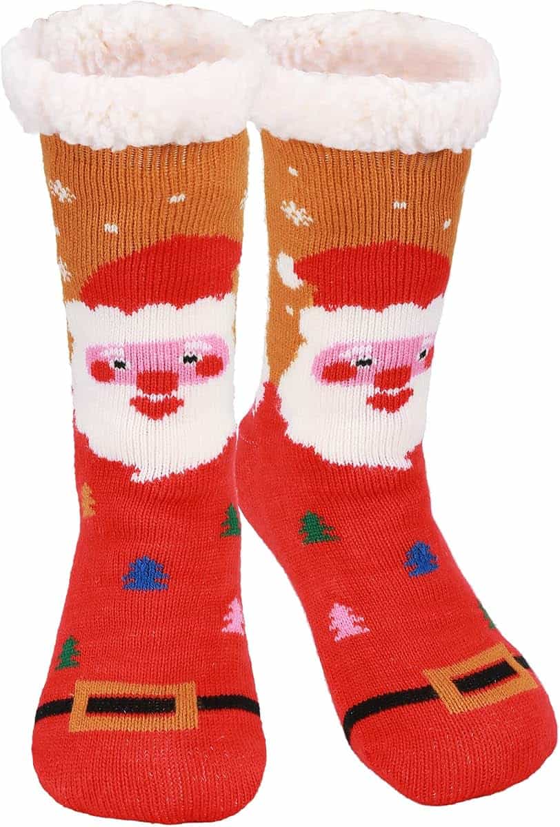 Niofind Slipper sokken, Pluizige Sokken voor Dames & Heren, Thermisch, Kerst & Winter Warme Bedsokken met Antislip, One Size, Verpakking van 1/2 paar