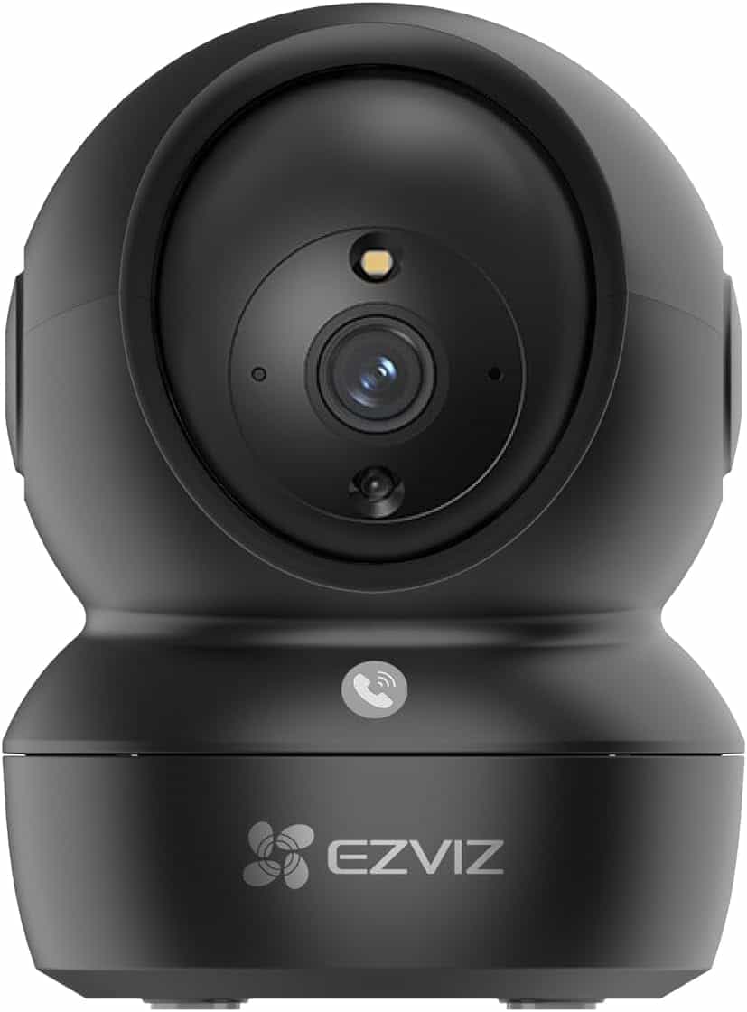 EZVIZ 2K Indoor WiFi Surveillance Camera, 2.4GHz Pan/Tilt 360° Baby Camera, People/Sound Detection, Intelligent Night Vision, Automatic Tracking, Two-Way Audio, C6N Pro 3MP Black