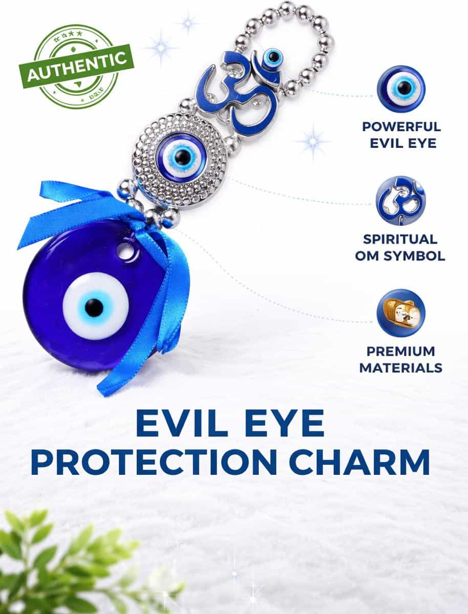 भक्तित्रदेर ayoni Om Evil Eye Hanging Decor for Home Office Car Decorative Showpiece प्लास्टिक
